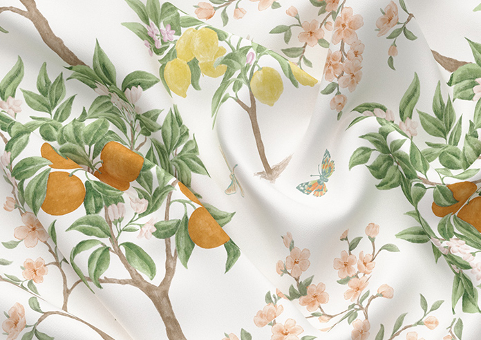 Lemon Grove, Mandarin - Motorised Roman Blind - Image 4